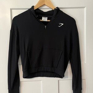 Gymshark Black Cropped Quarter-Zip Pullover